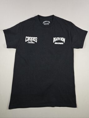 Y2K Crooks & Castles x Death Row Records Black Short-Sleeve Logo Tee Size Small